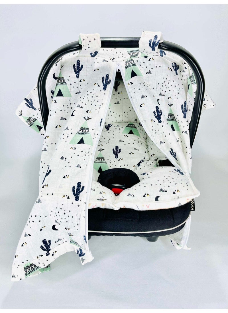 Muslin Stroller Cover and Infant Carrier Cushion