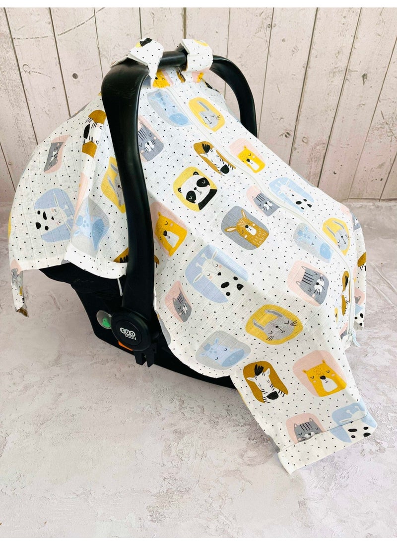 Muslin Stroller Cover and Infant Carrier Cushion