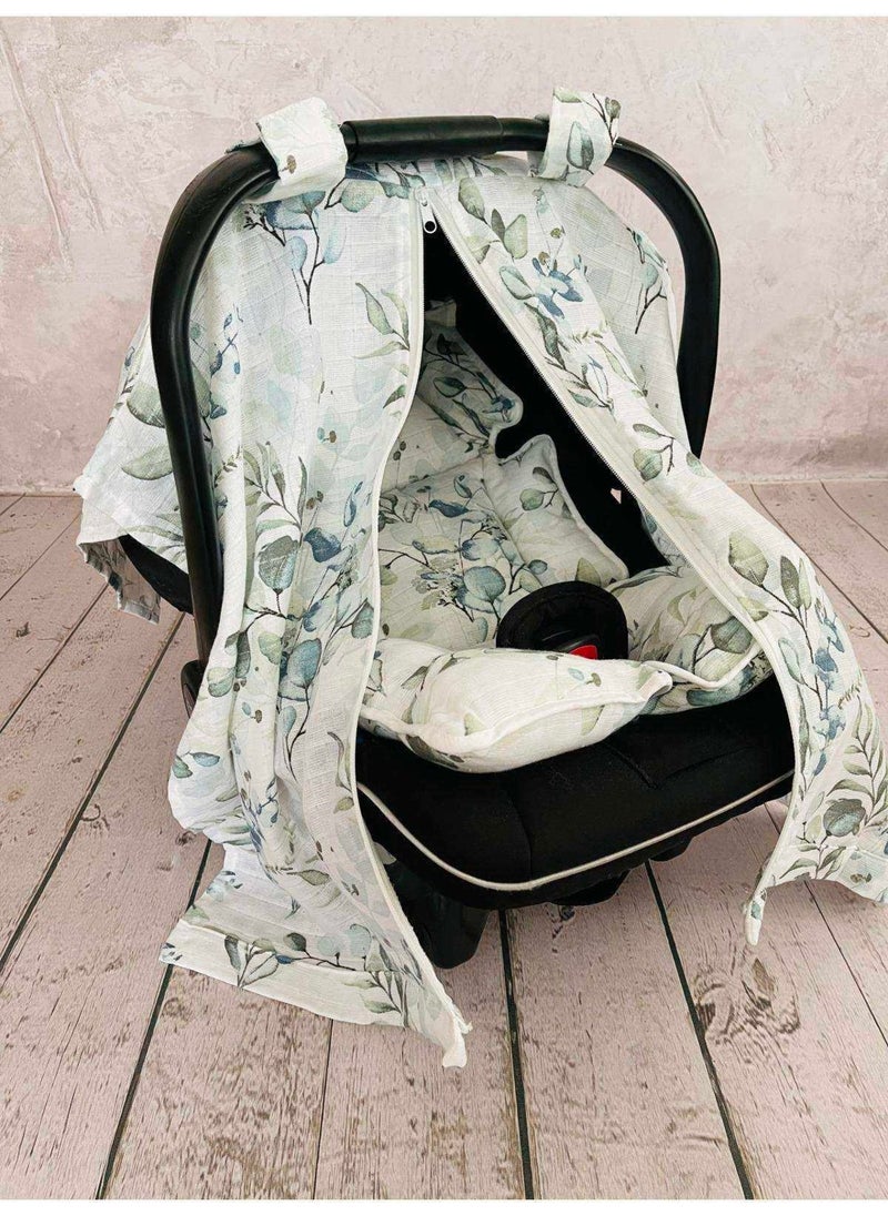 Muslin Stroller Cover and Infant Carrier Cushion