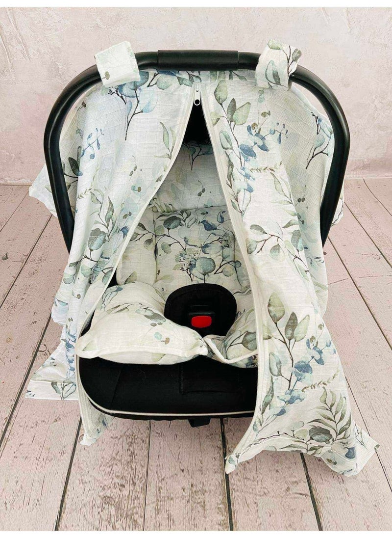 Muslin Stroller Cover and Infant Carrier Cushion