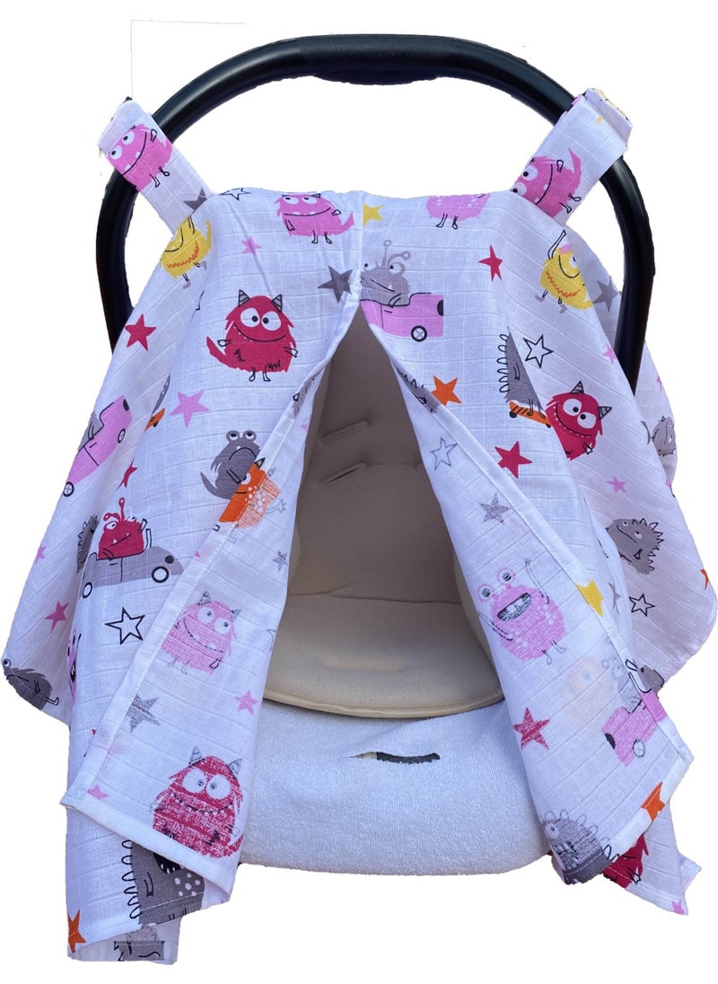100% Organic Cotton Breathable Muslin Stroller Cover