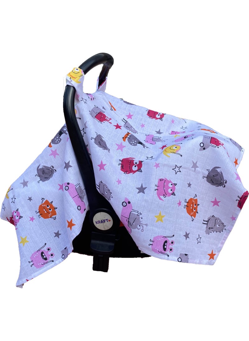 100% Organic Cotton Breathable Muslin Stroller Cover