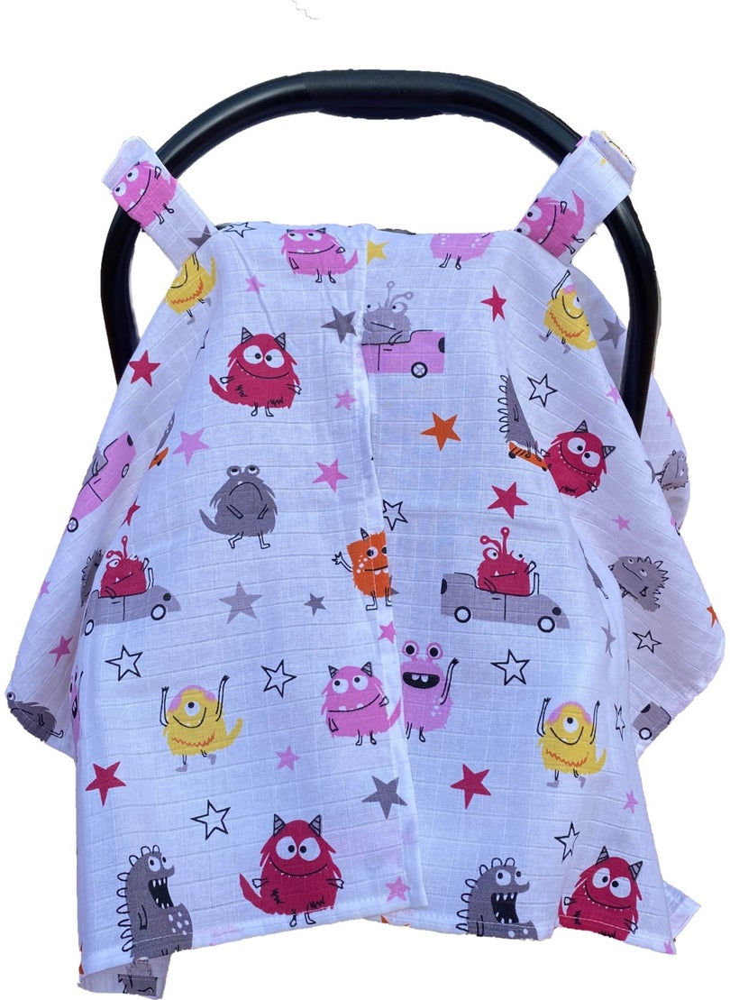 100% Organic Cotton Breathable Muslin Stroller Cover
