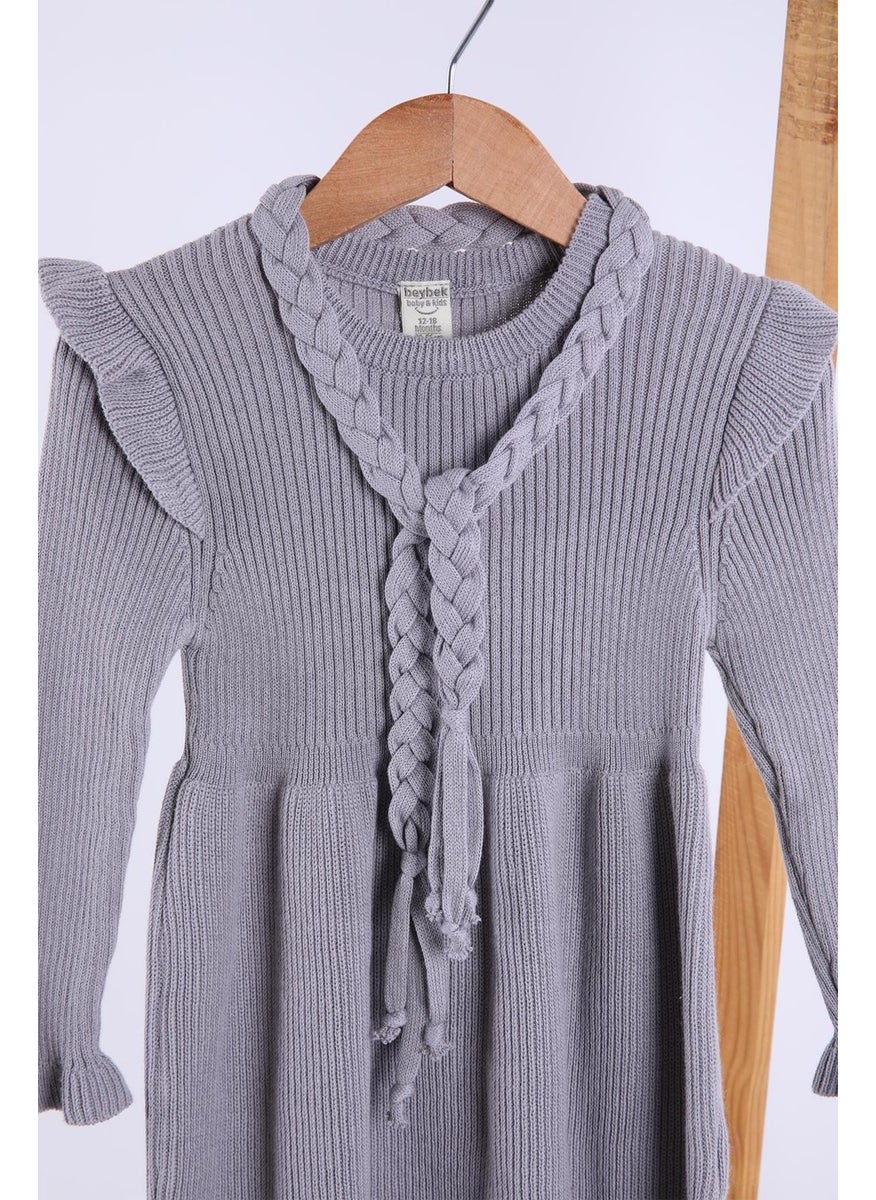 100% Organic Knitwear Baby Girl Child Belted Dress 32125