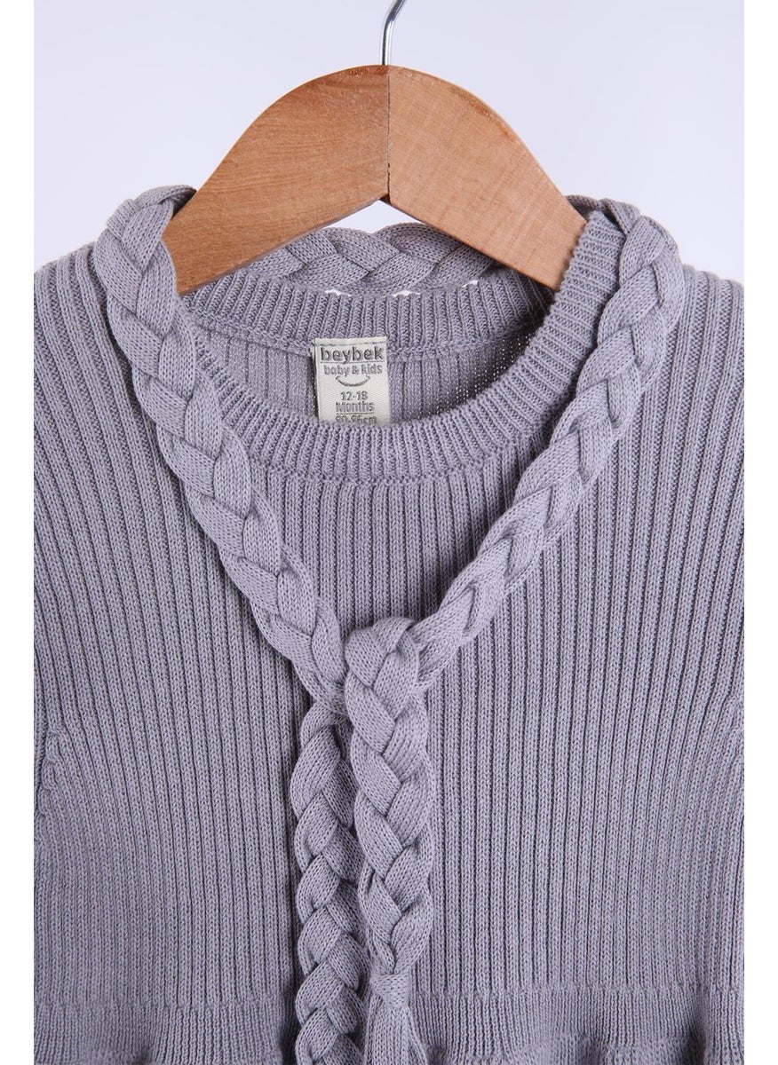 100% Organic Knitwear Baby Girl Child Belted Dress 32125