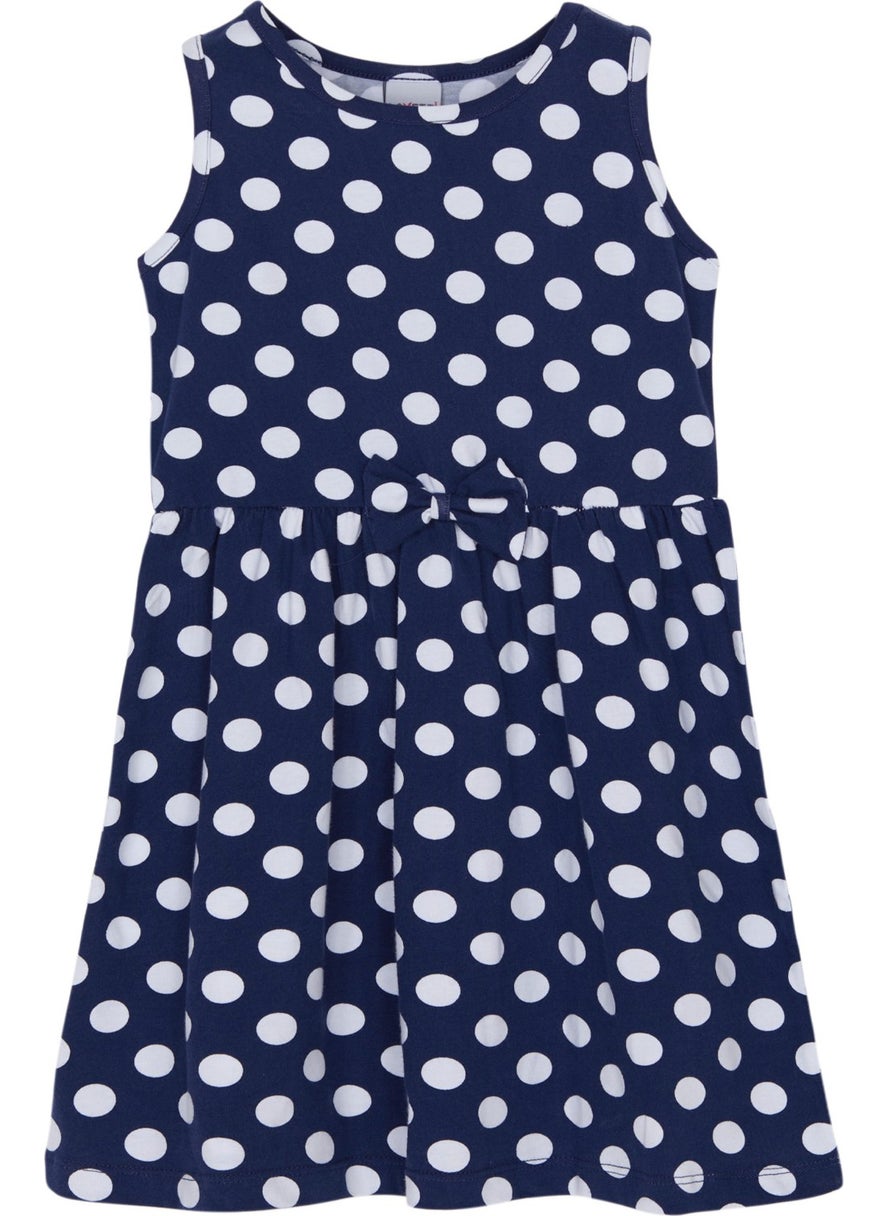 NAVY Polka-Dot Girl's Patterned Sleeveless Dress