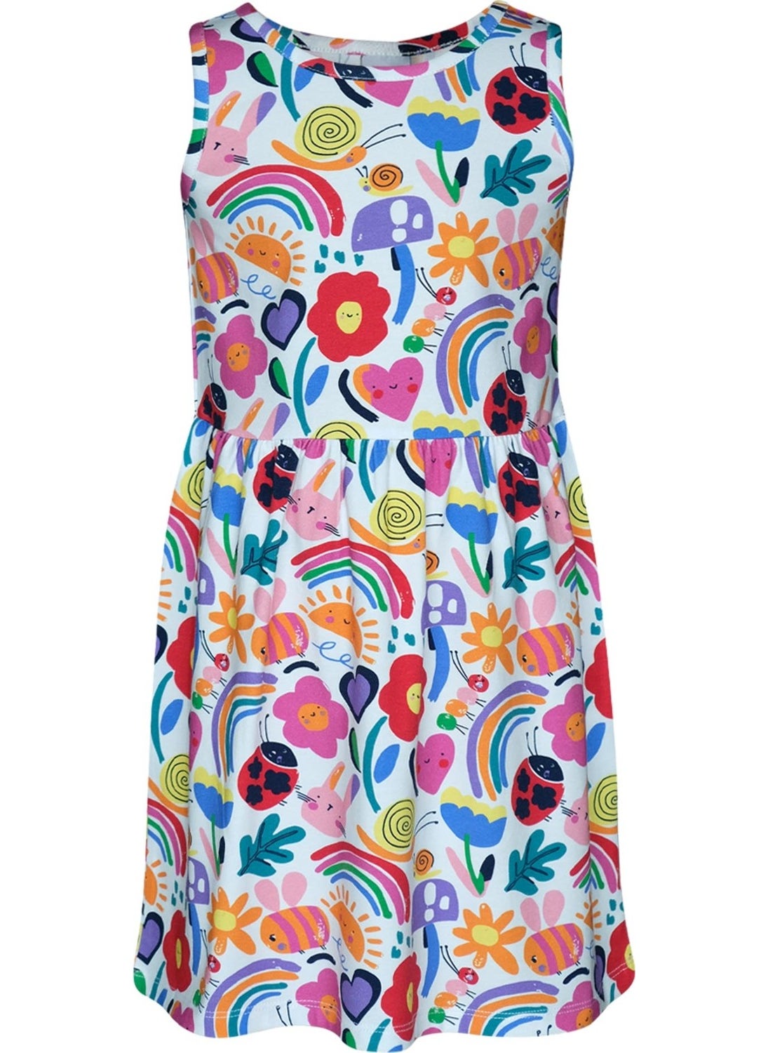 Little Friends Girls Patterned Sleeveless Dress