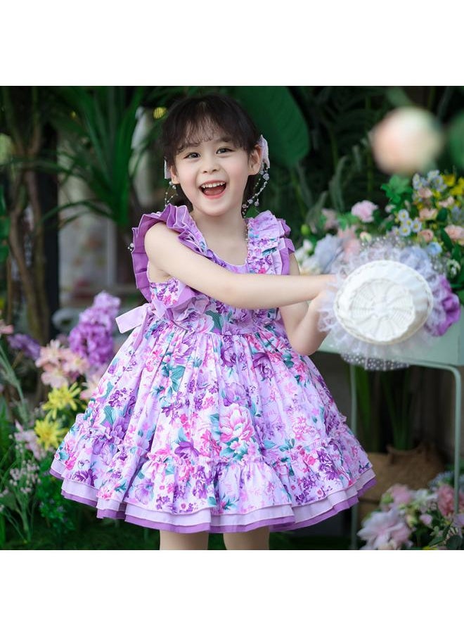 Summer New Arrival Cute Girls Princess Dress Lolita Baby Girl Floral Dress Lolita Children's Wear