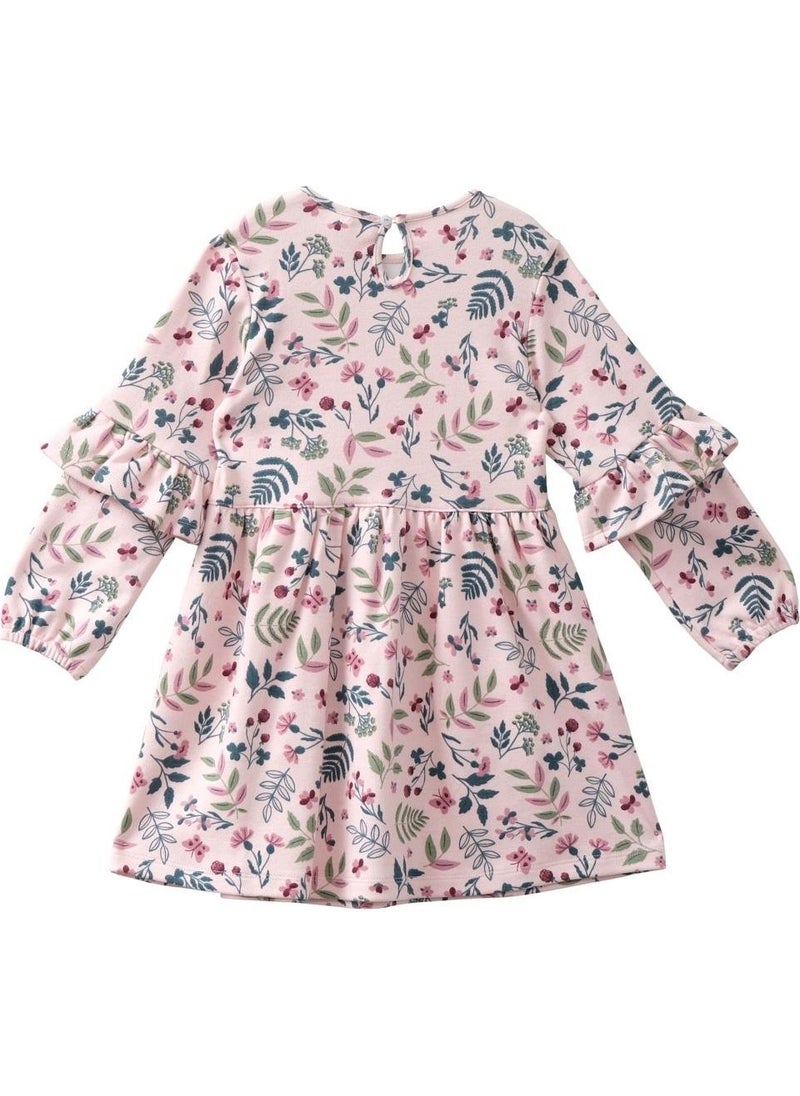 Girl Flower Patterned Dress - Pink Patterned