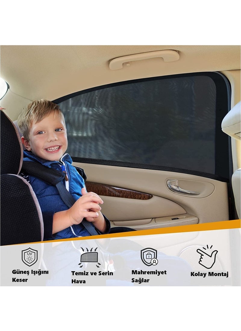 Car Side Window Sunshade Curtain Case Auto Rear Side Window Sunshade (2PCS)