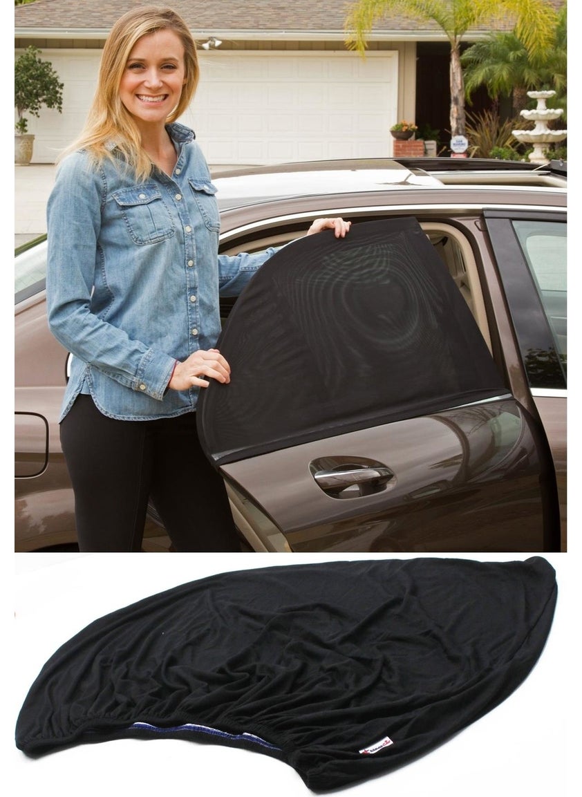 Auto Car Vehicle Rear Side Window Curtain Sunshade 2 Pack