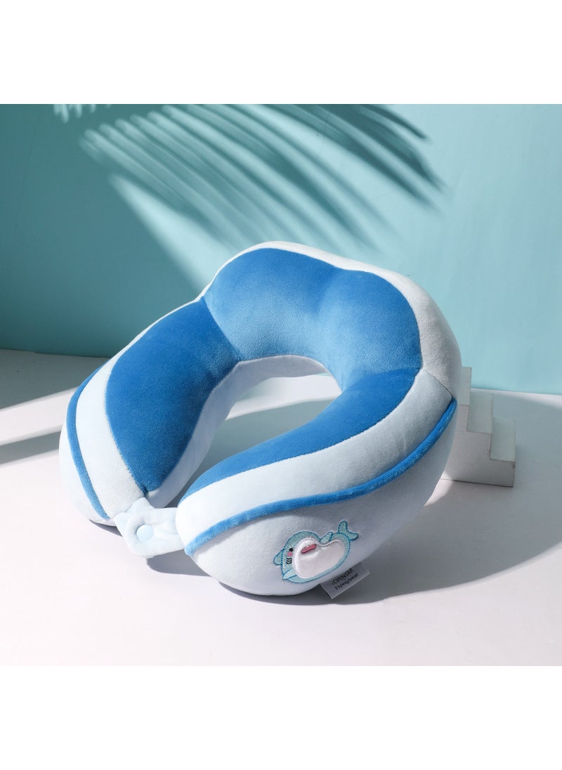 Hump U-shaped pillow shark embroidery neck pillow office nap pillow travel portable neck pillow can be printed logo Shark