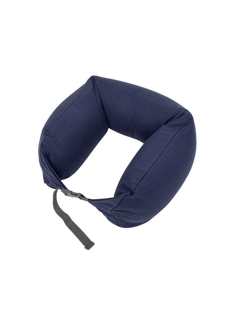 1 x 5 pcs Ergonomic Cotton U-Shaped Travel Neck Pillow Solid color-purplish blue
