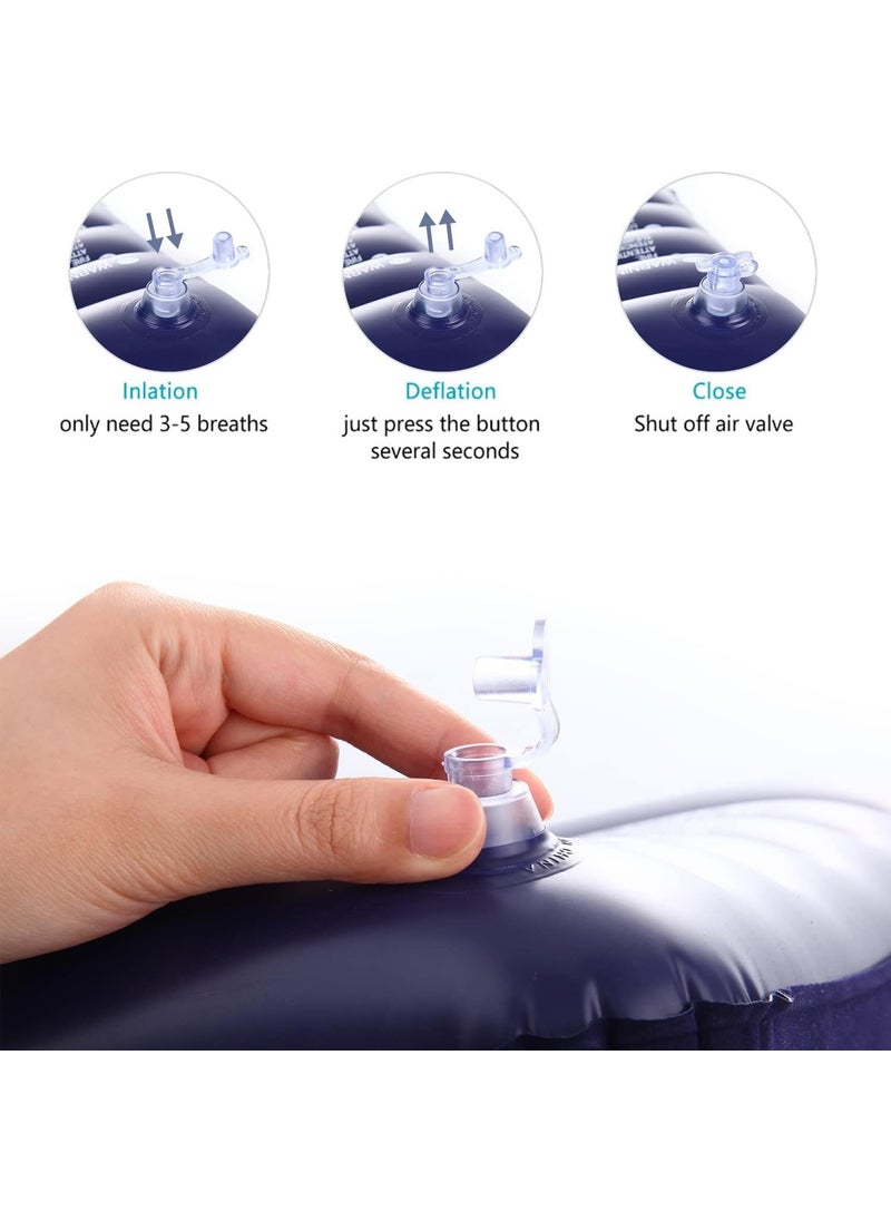 Inflatable Pillow - Travel Pillow - Camping Pillow - Orthopedic Inflatable Pillow - Inflatable Velvet Pillow - Sea Pillow - Beach Pillow