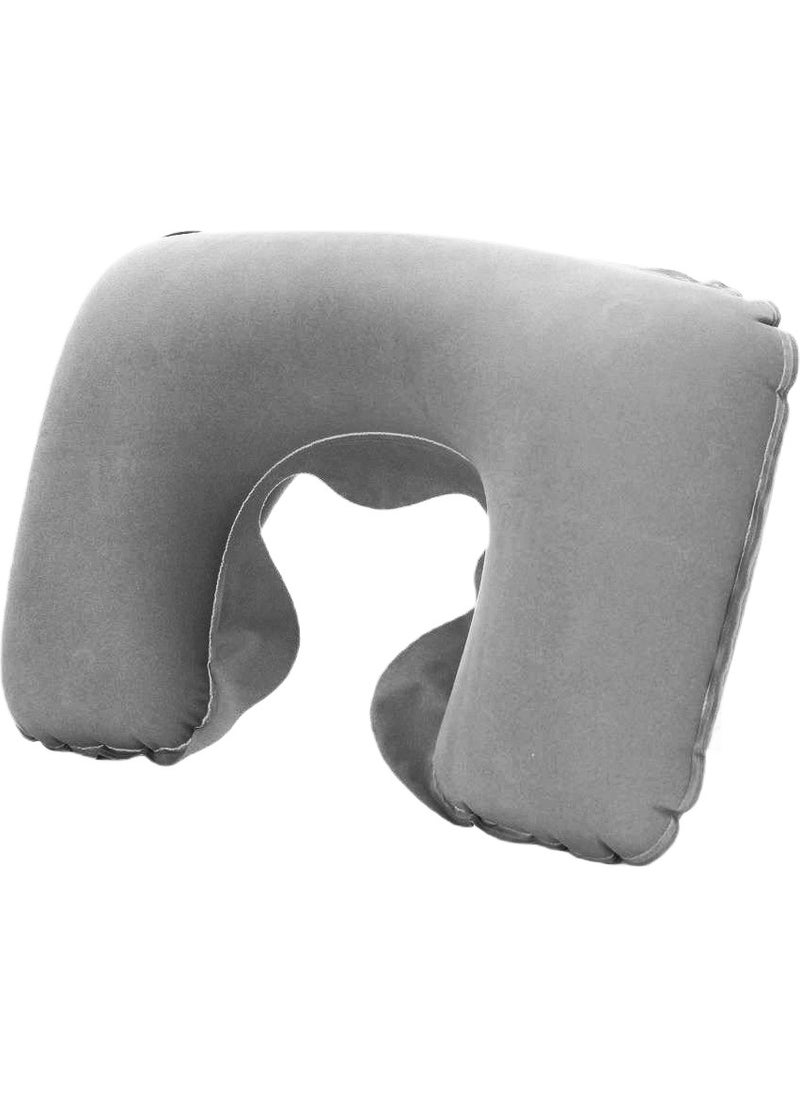 Inflatable Neck Pillow - Travel Pillow - Camping Pillow - Orthopedic Inflatable Pillow - Velvet Neck Pillow - Marine Pillow