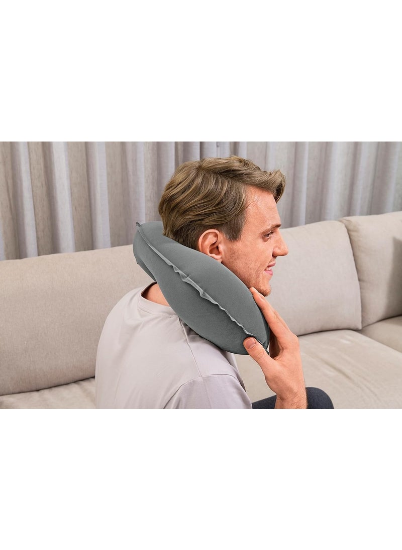 Inflatable Neck Pillow - Travel Pillow - Camping Pillow - Orthopedic Inflatable Pillow - Velvet Neck Pillow - Marine Pillow
