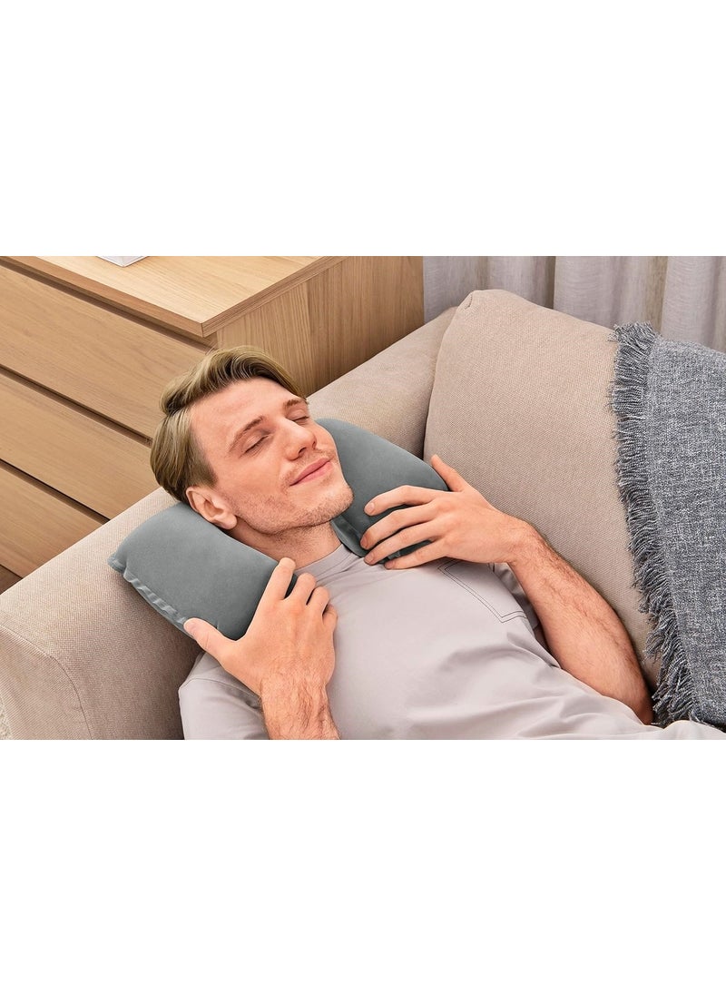 Inflatable Neck Pillow - Travel Pillow - Camping Pillow - Orthopedic Inflatable Pillow - Velvet Neck Pillow - Marine Pillow