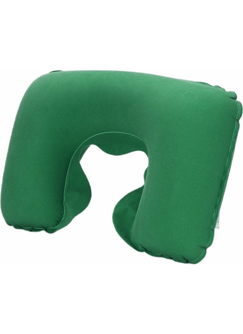 Inflatable Neck Pillow - Travel Pillow - Camping Pillow - Orthopedic Inflatable Pillow - Velvet Neck Pillow - Marine Pillow