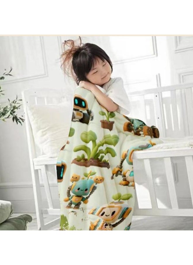Children's or student cartoon flannel thin blanket (warm and comfortable, suitable for sleep, games) 100cm*150cm
