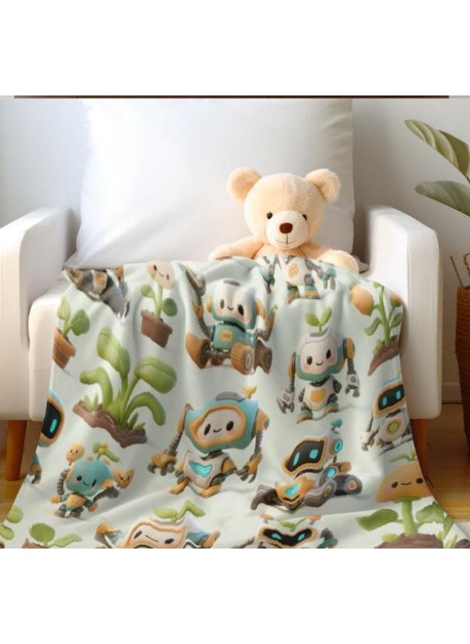 Children's or student cartoon flannel thin blanket (warm and comfortable, suitable for sleep, games) 100cm*150cm