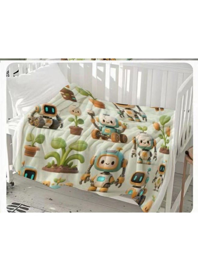 Children's or student cartoon flannel thin blanket (warm and comfortable, suitable for sleep, games) 100cm*150cm