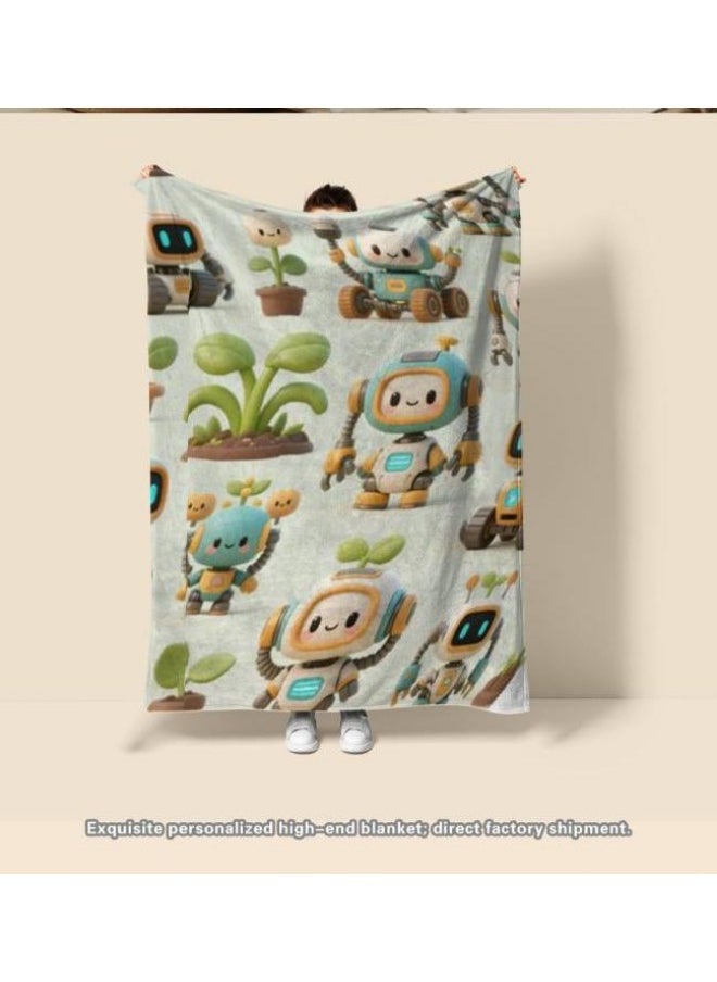 Children's or student cartoon flannel thin blanket (warm and comfortable, suitable for sleep, games) 100cm*150cm