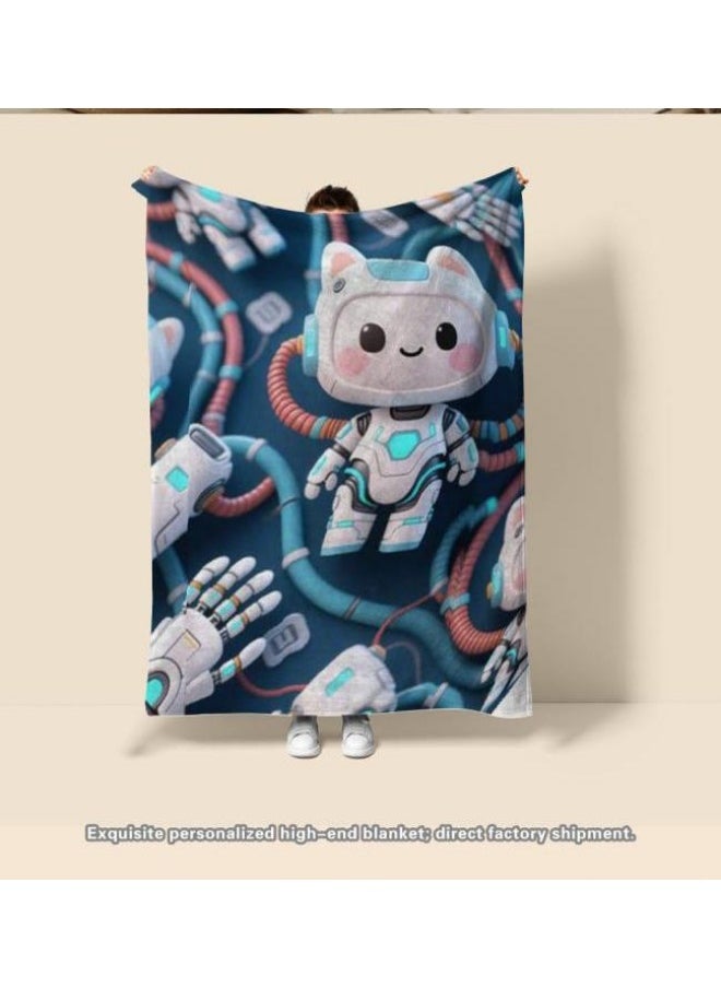 Children's or student cartoon flannel thin blanket (warm and comfortable, suitable for sleep, games) 100cm*150cm - 361