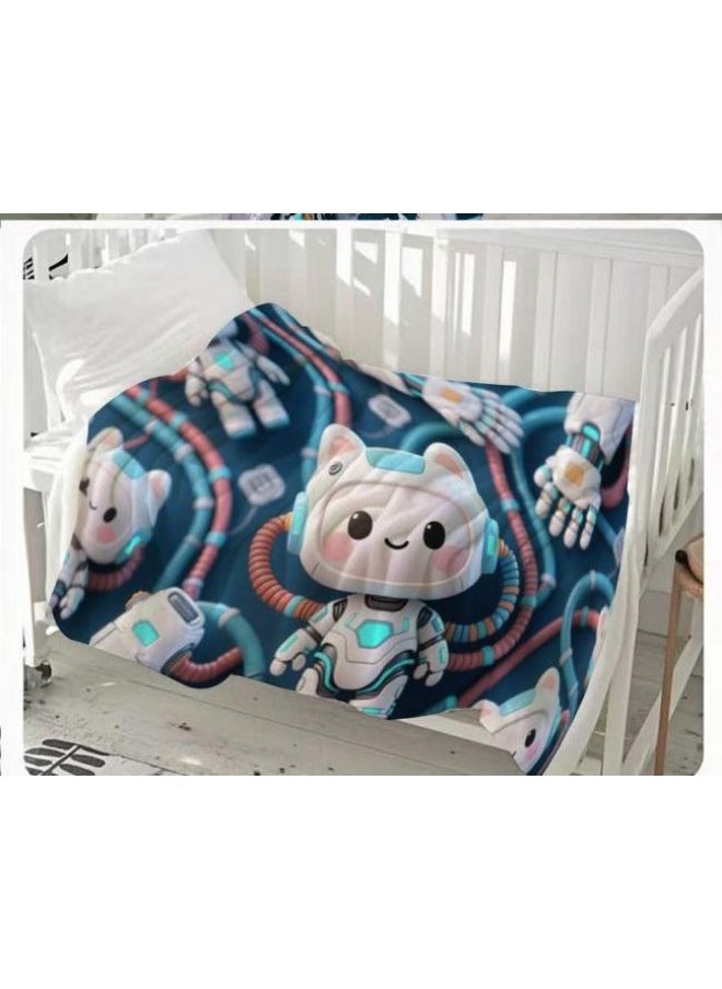 Children's or student cartoon flannel thin blanket (warm and comfortable, suitable for sleep, games) 100cm*150cm - 361