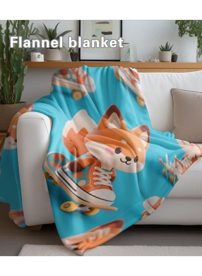 Children's or student cartoon flannel thin blanket (warm and comfortable, suitable for sleep, games) 100cm*150cm - 324