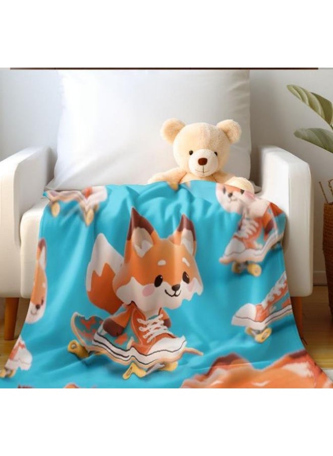 Children's or student cartoon flannel thin blanket (warm and comfortable, suitable for sleep, games) 100cm*150cm - 324