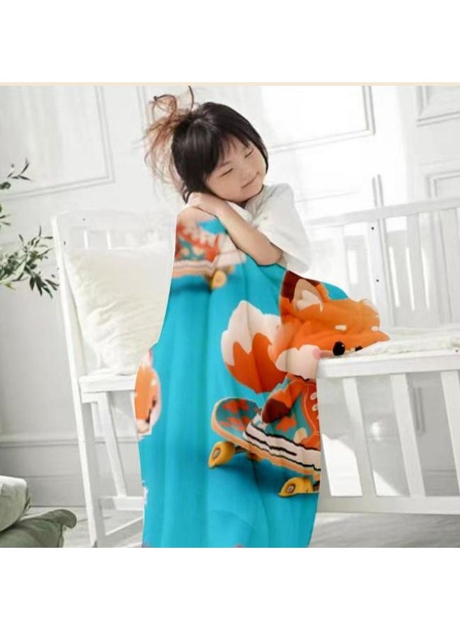 Children's or student cartoon flannel thin blanket (warm and comfortable, suitable for sleep, games) 100cm*150cm - 324