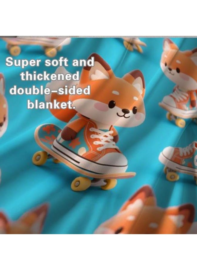 Children's or student cartoon flannel thin blanket (warm and comfortable, suitable for sleep, games) 100cm*150cm - 324