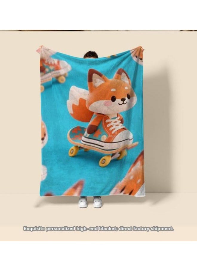 Children's or student cartoon flannel thin blanket (warm and comfortable, suitable for sleep, games) 100cm*150cm - 324