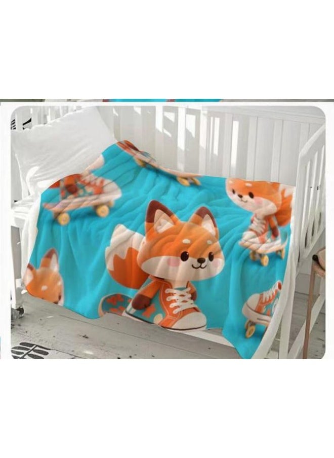 Children's or student cartoon flannel thin blanket (warm and comfortable, suitable for sleep, games) 100cm*150cm - 324