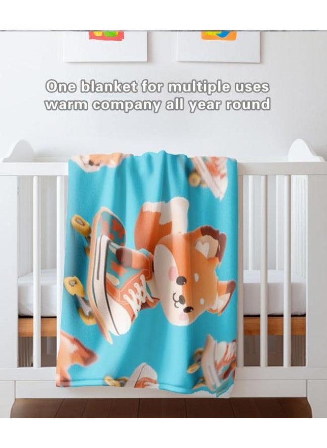 Children's or student cartoon flannel thin blanket (warm and comfortable, suitable for sleep, games) 100cm*150cm - 324