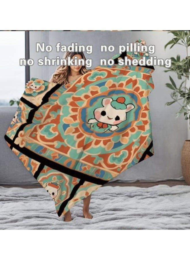 Children's or student cartoon flannel thin blanket (warm and comfortable, suitable for sleep, games) 100cm*150cm - 147