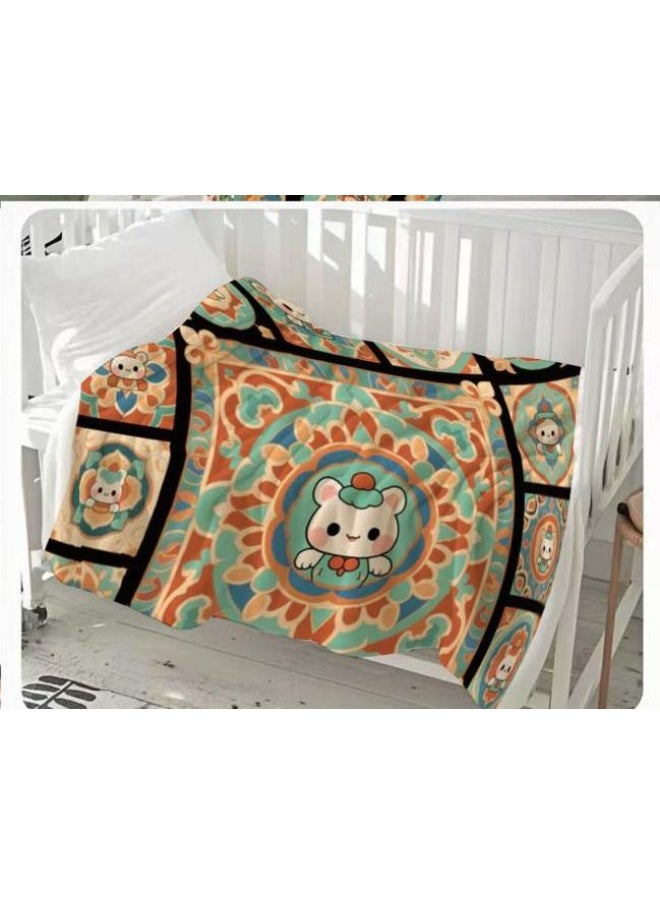 Children's or student cartoon flannel thin blanket (warm and comfortable, suitable for sleep, games) 100cm*150cm - 147