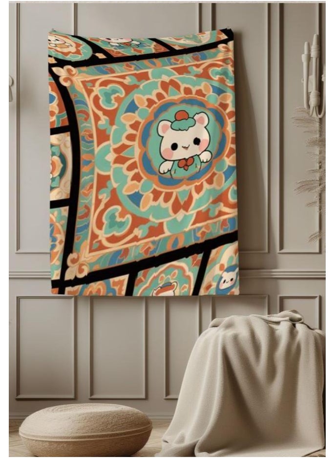 Children's or student cartoon flannel thin blanket (warm and comfortable, suitable for sleep, games) 100cm*150cm - 147