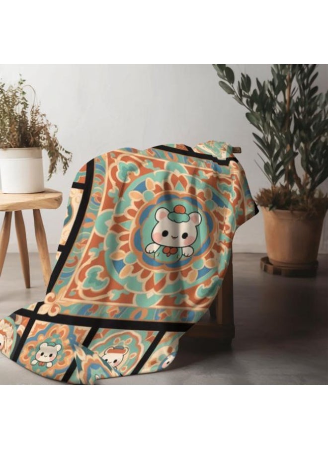 Children's or student cartoon flannel thin blanket (warm and comfortable, suitable for sleep, games) 100cm*150cm - 147