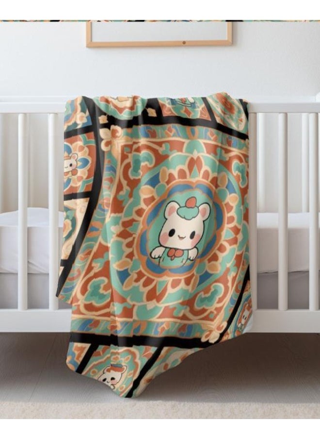 Children's or student cartoon flannel thin blanket (warm and comfortable, suitable for sleep, games) 100cm*150cm - 147