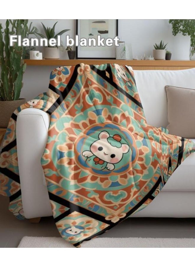 Children's or student cartoon flannel thin blanket (warm and comfortable, suitable for sleep, games) 100cm*150cm - 147