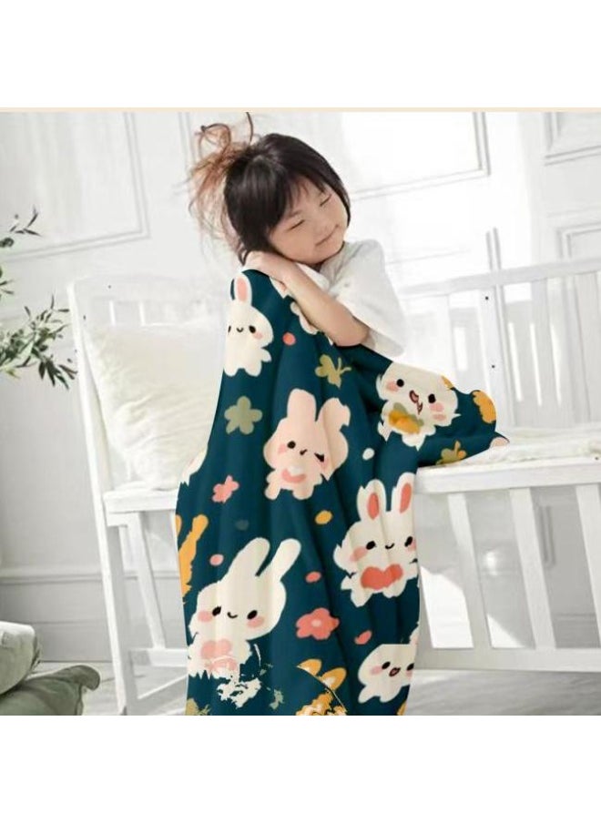 Children's or student cartoon flannel thin blanket (warm and comfortable, suitable for sleep, games) 100cm*150cm - 111