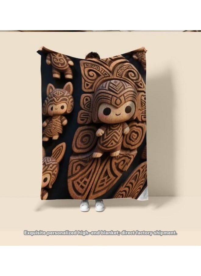 Children's or student cartoon flannel thin blanket (warm and comfortable, suitable for sleep, games) 100cm*150cm - 261