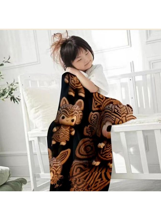 Children's or student cartoon flannel thin blanket (warm and comfortable, suitable for sleep, games) 100cm*150cm - 261