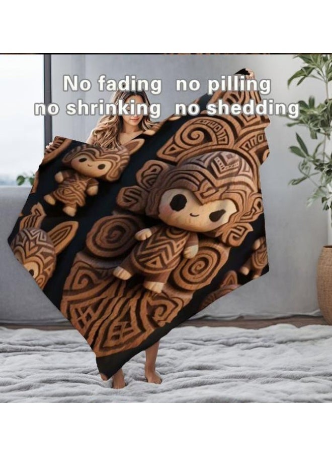 Children's or student cartoon flannel thin blanket (warm and comfortable, suitable for sleep, games) 100cm*150cm - 261