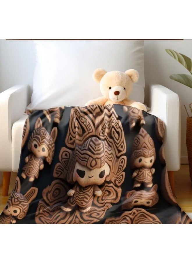 Children's or student cartoon flannel thin blanket (warm and comfortable, suitable for sleep, games) 100cm*150cm - 261