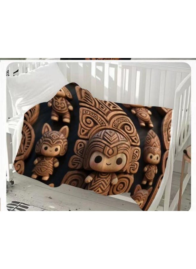 Children's or student cartoon flannel thin blanket (warm and comfortable, suitable for sleep, games) 100cm*150cm - 261