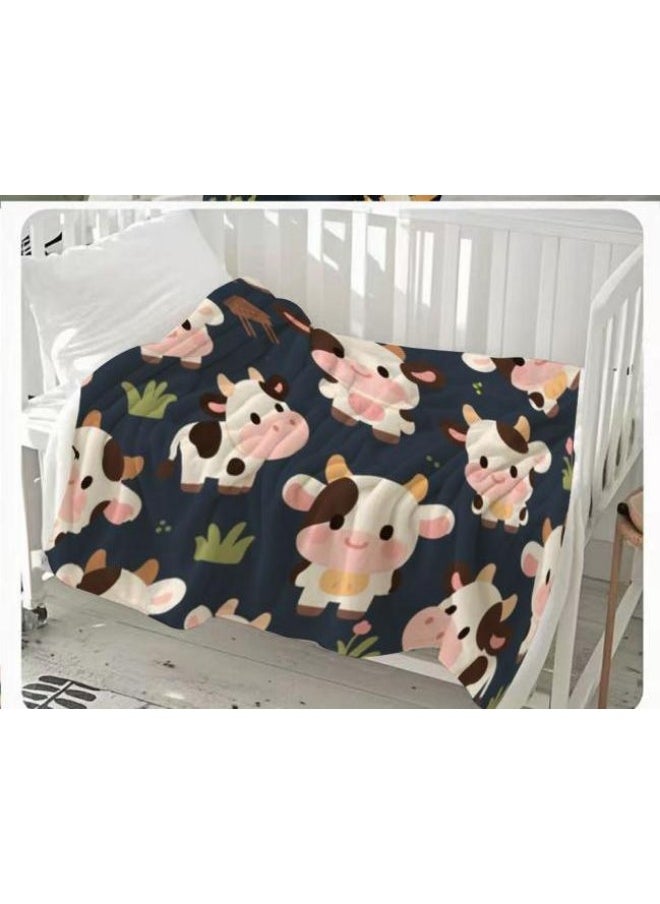 Children's or student cartoon flannel thin blanket (warm and comfortable, suitable for sleep, games) 100cm*150cm - 1052