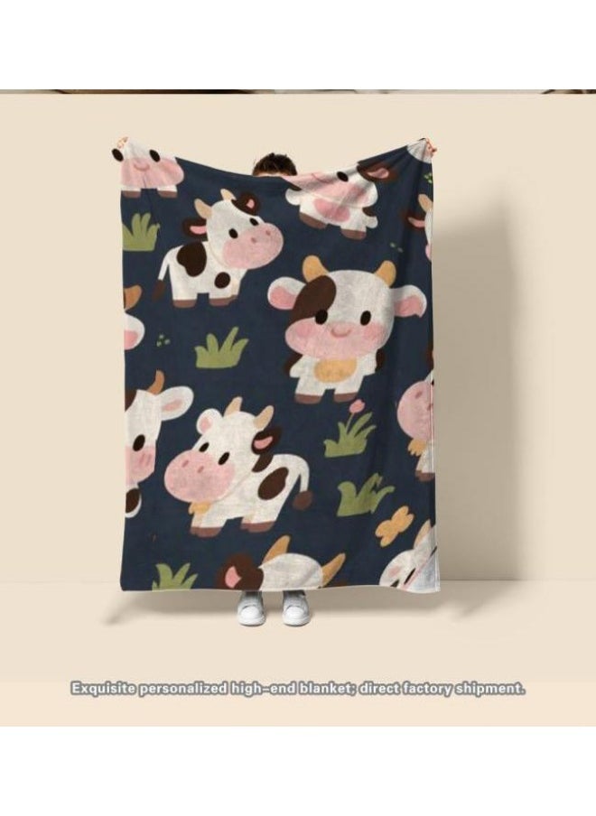 Children's or student cartoon flannel thin blanket (warm and comfortable, suitable for sleep, games) 100cm*150cm - 1052