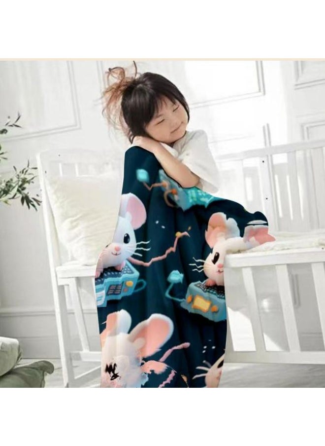 Children's or student cartoon flannel thin blanket (warm and comfortable, suitable for sleep, games) 100cm*150cm - 122